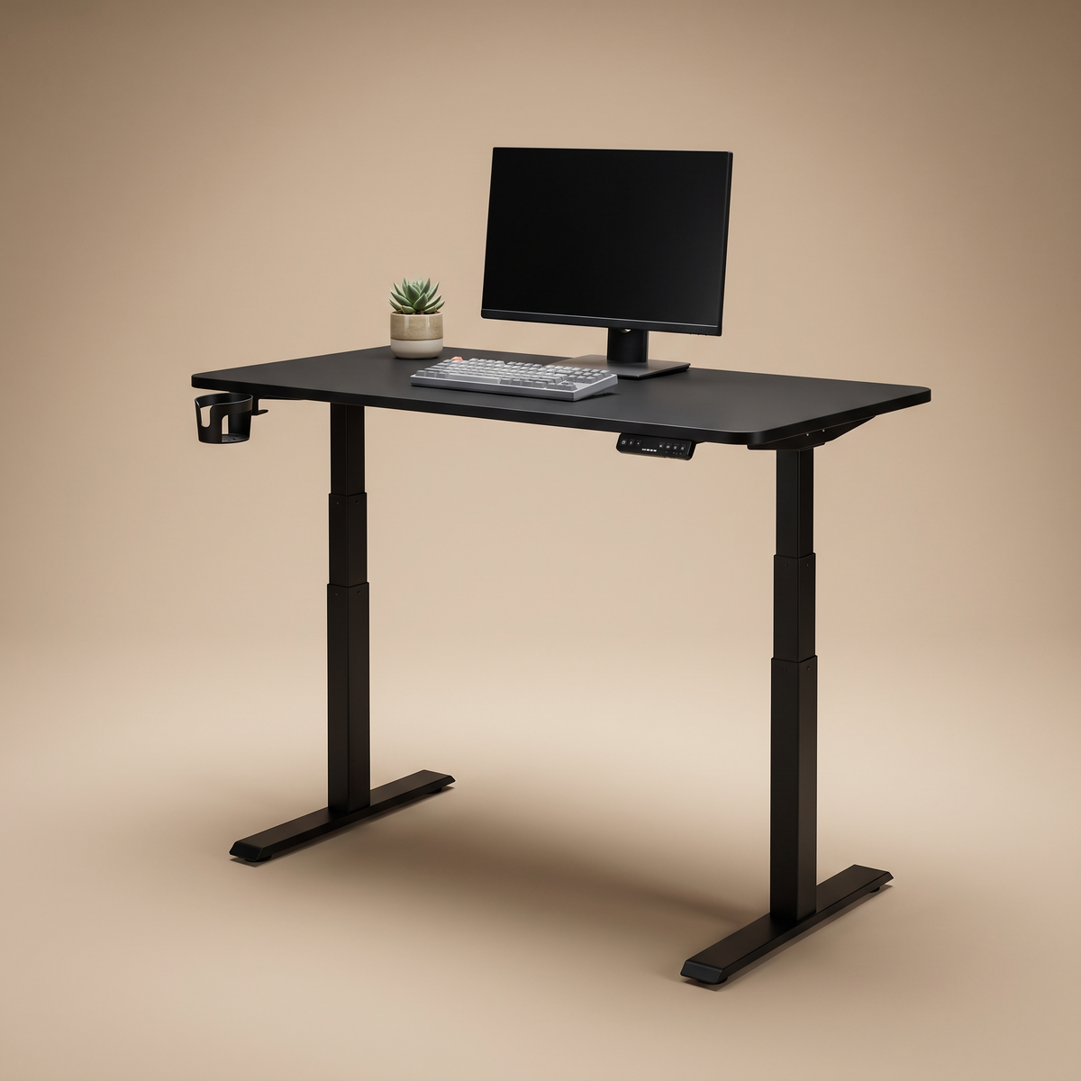 Bureau Relève Un en position debout, hauteur environ 110 cm