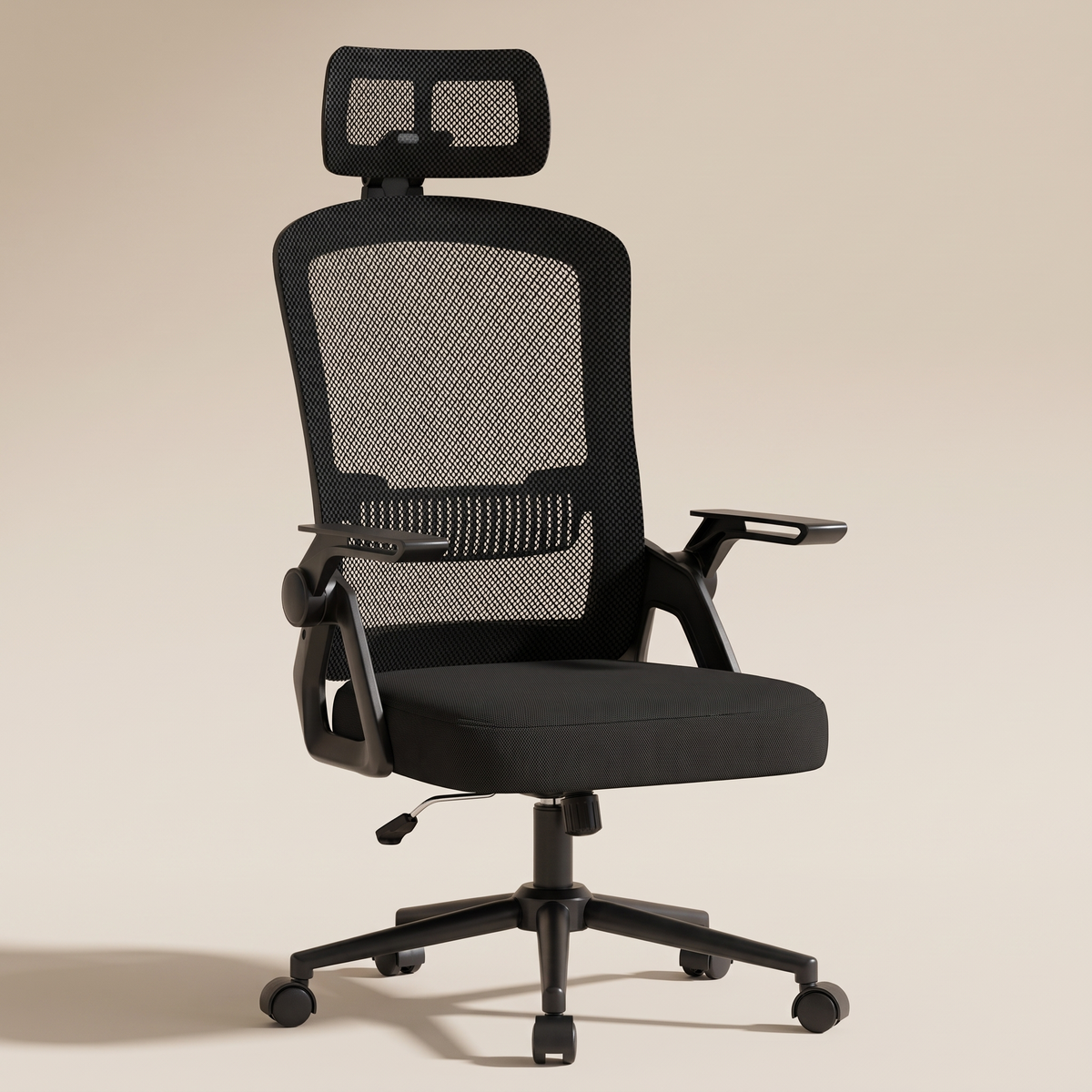 Chaise ergonomique Relève Assise, coloris Noir, vue de trois-quarts