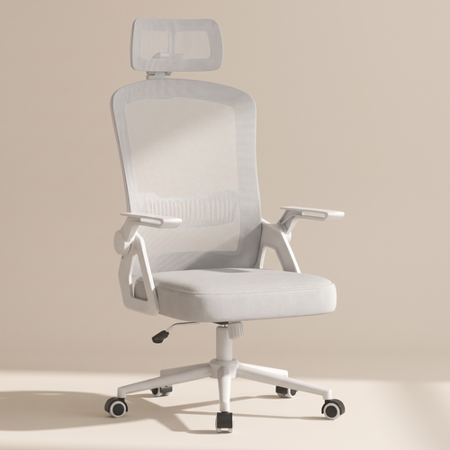 Chaise ergonomique Relève Assise, coloris Gris clair, vue de trois-quarts